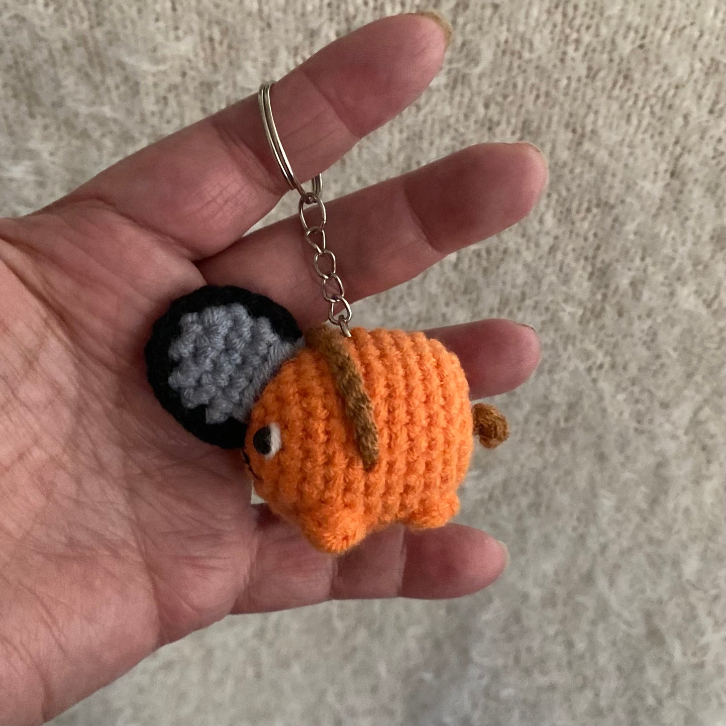 Pochita Inspired Dog with Chainsaw Keychain