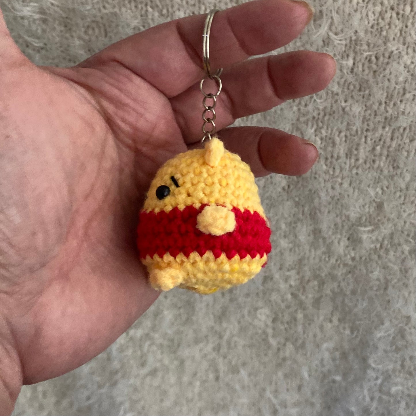Pooh Inspired Yellow Bear Keychain