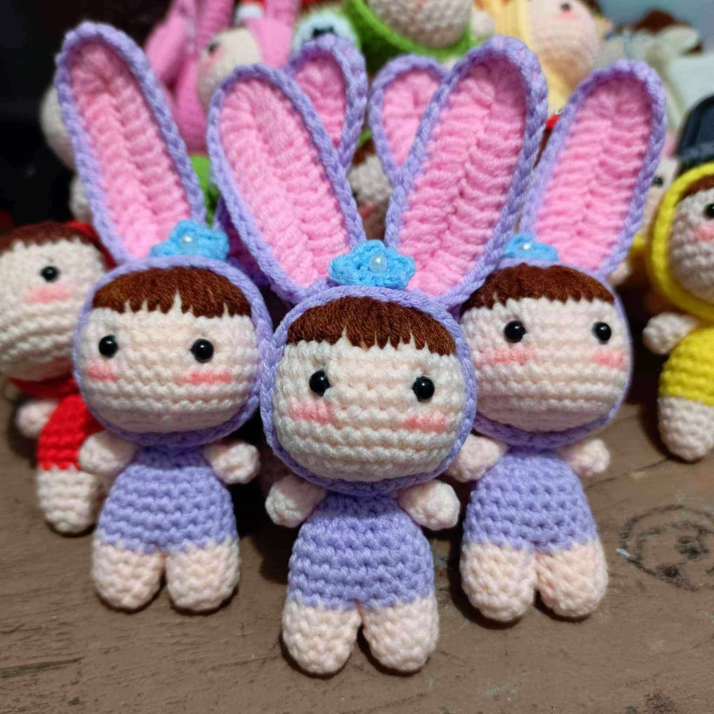 Purple Bunny Mini Doll Keychain