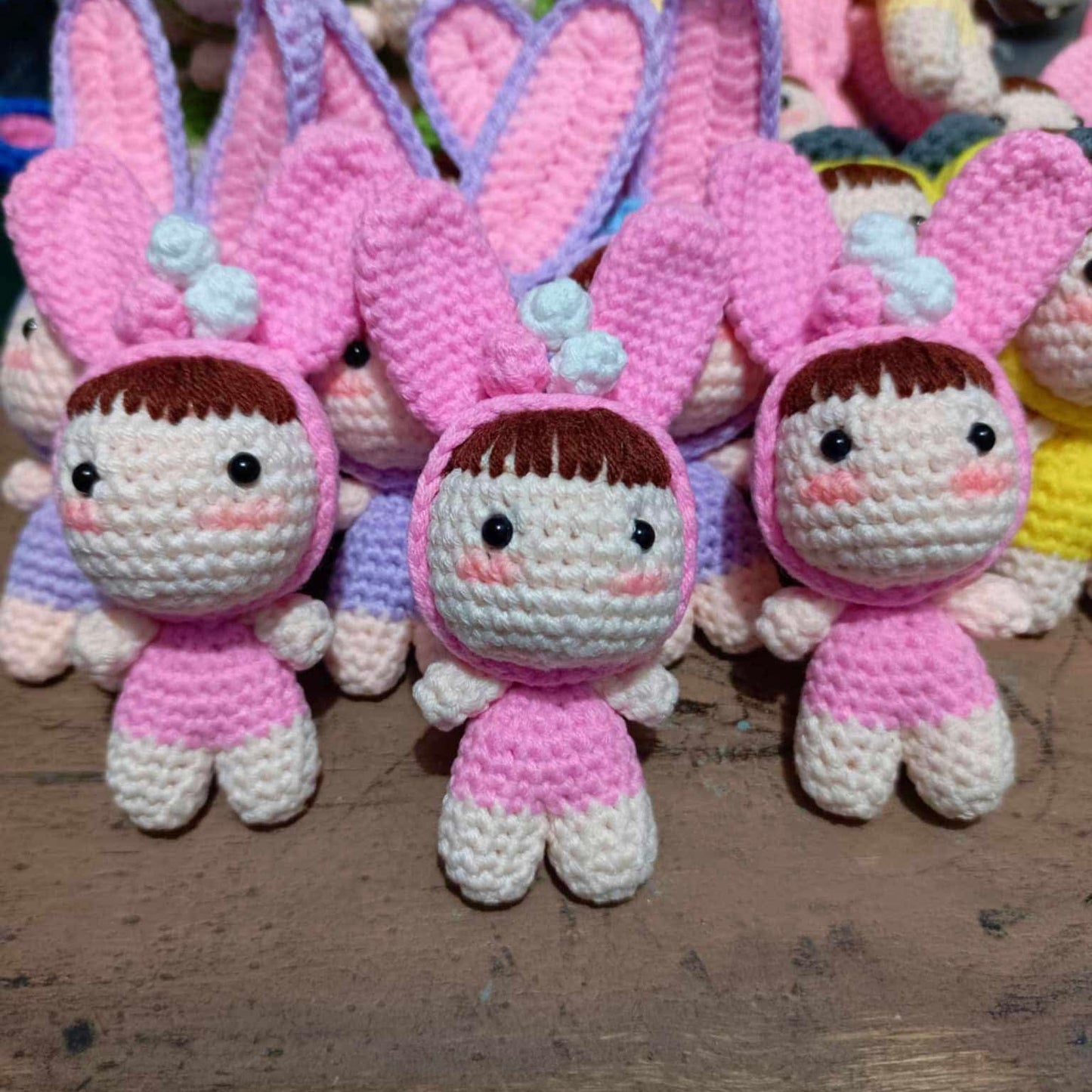 Pink Bunny Mini Doll Keychain