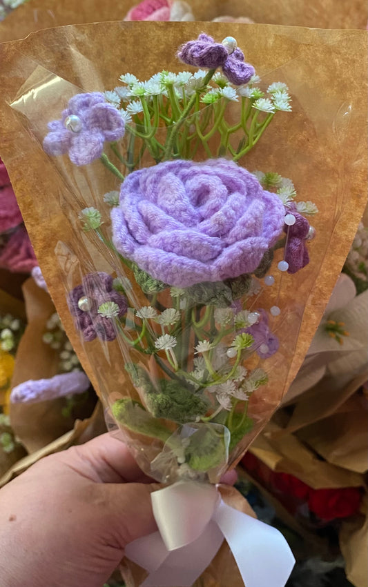 Rose and Forget Me Not Bouquet