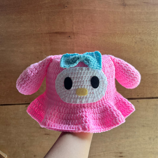 My Melody inspired Pink Rabbit Bucket Hat