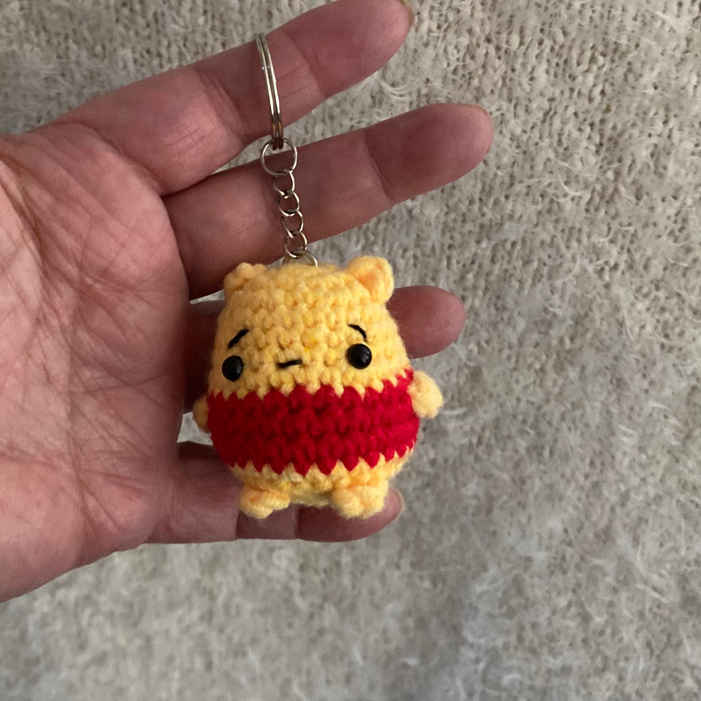 Pooh Inspired Yellow Bear Keychain