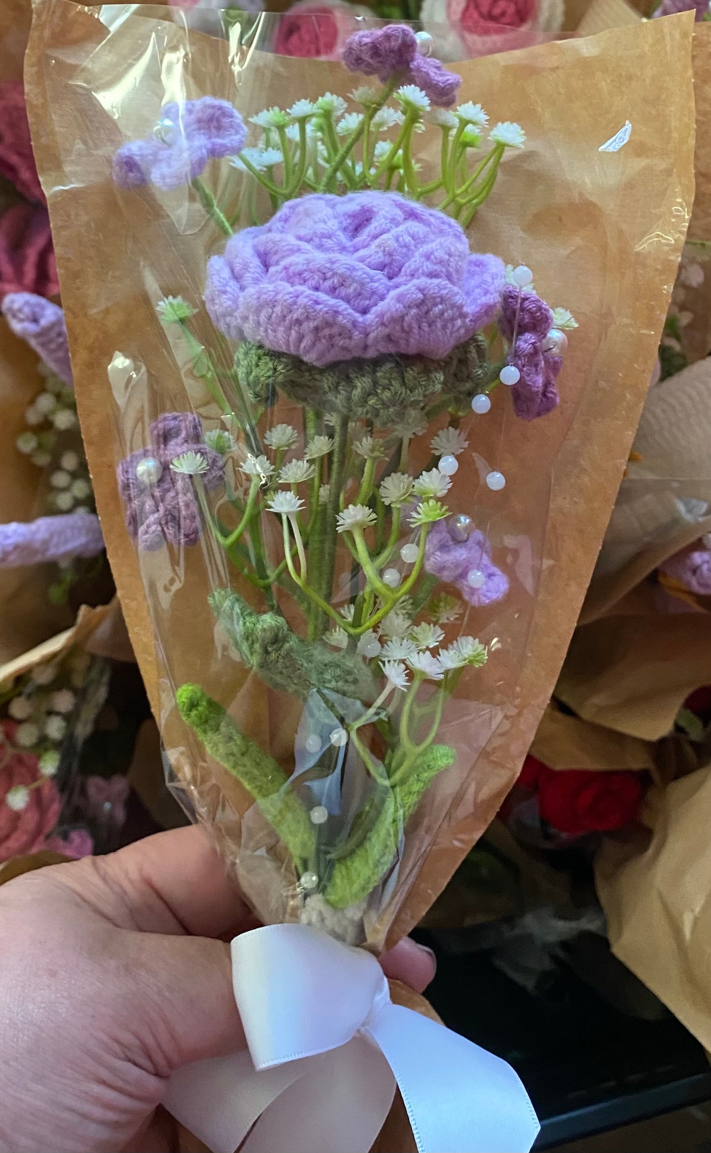 Rose and Forget Me Not Bouquet