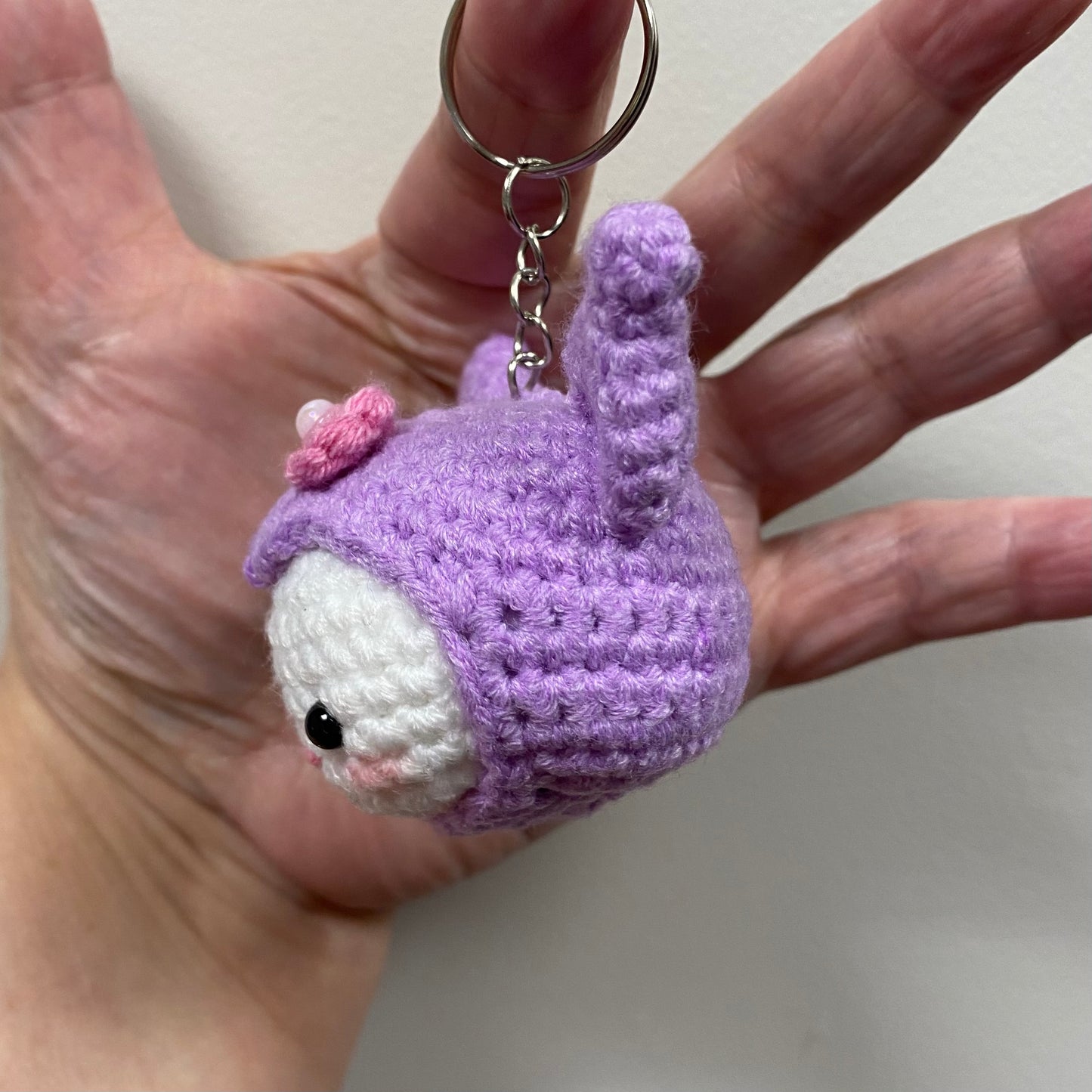 Kuromi Head Inspired Purple Hood Keychain/Bag Charm
