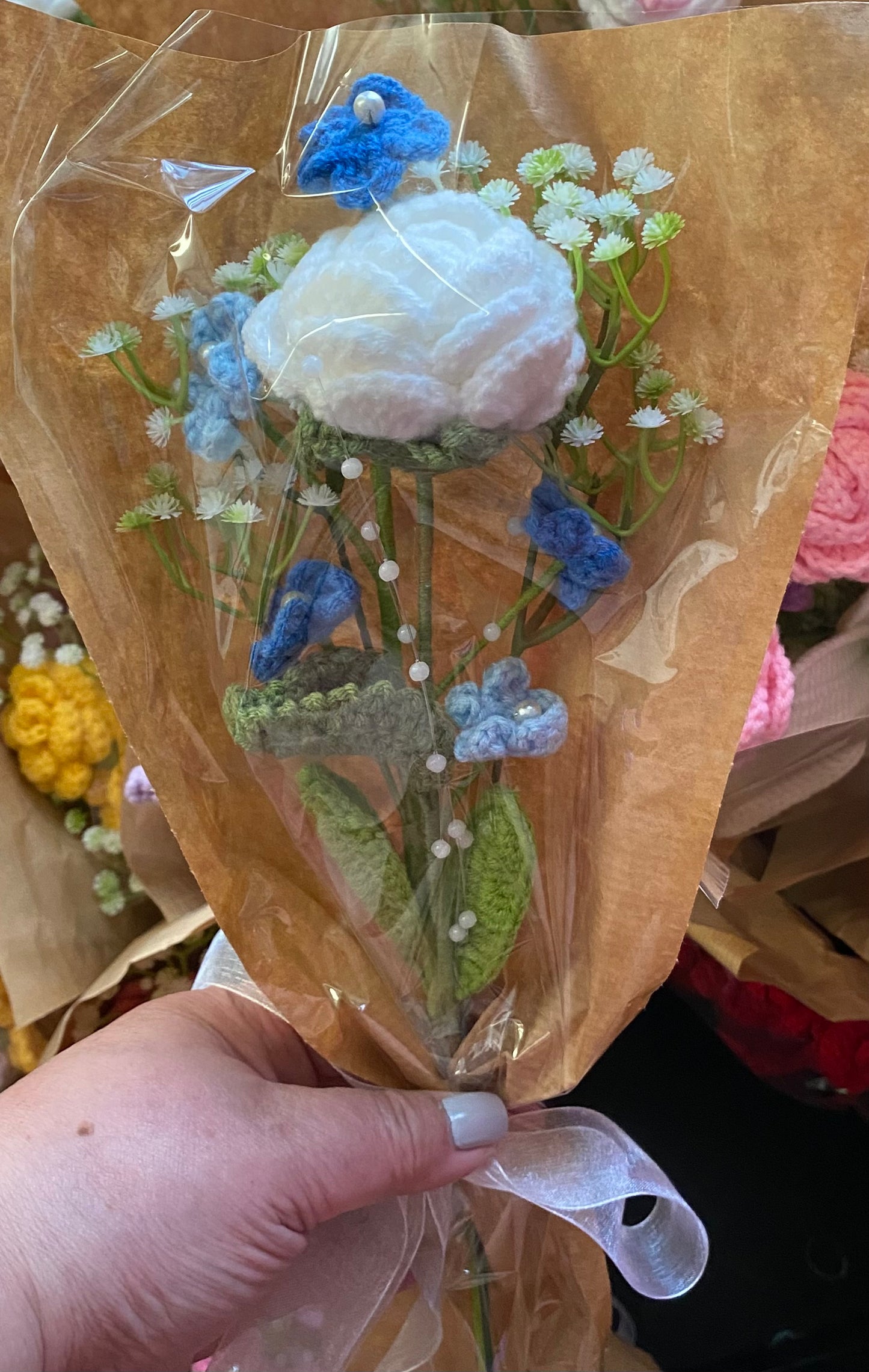 Rose and Forget Me Not Bouquet