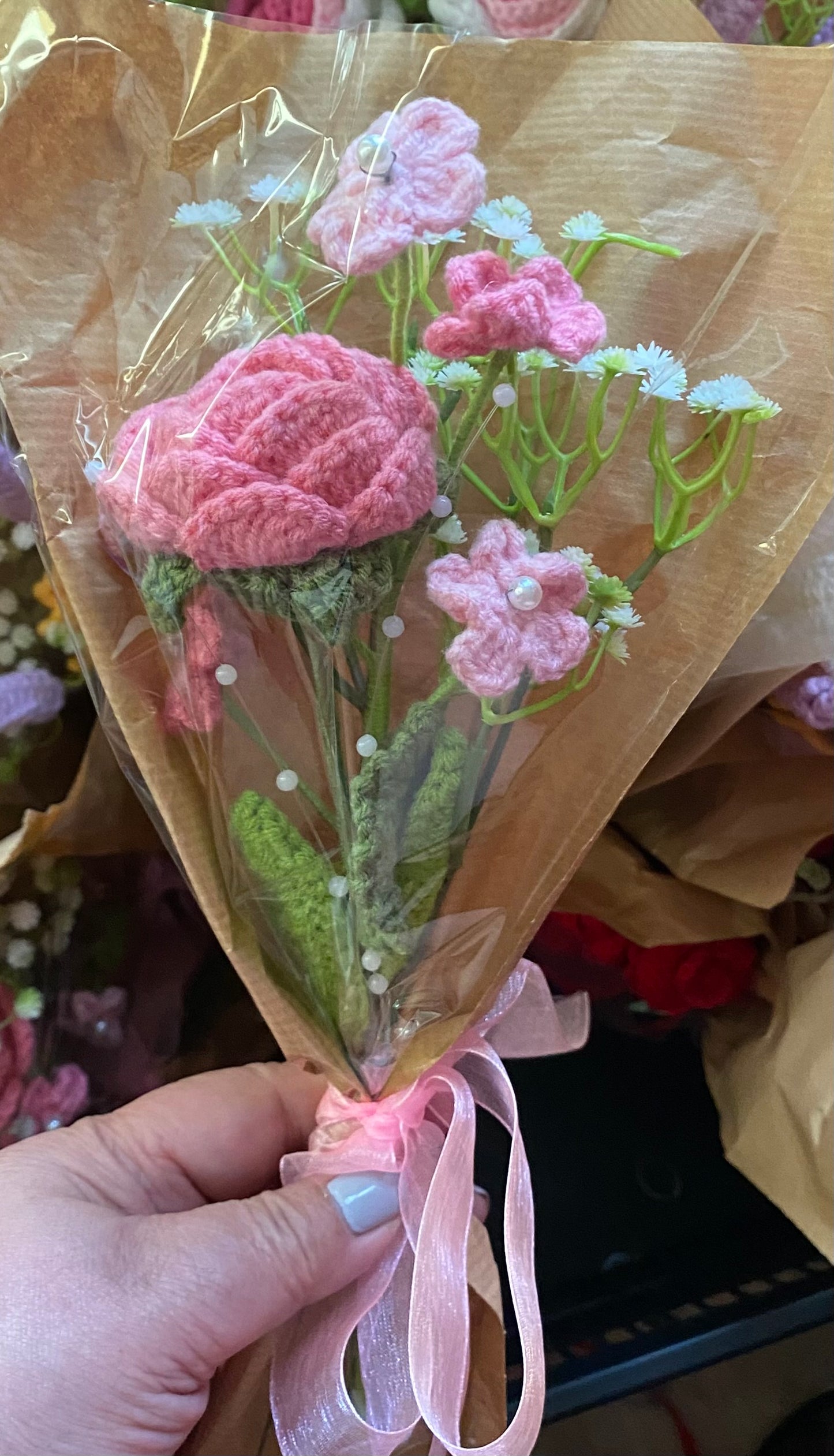 Rose and Forget Me Not Bouquet