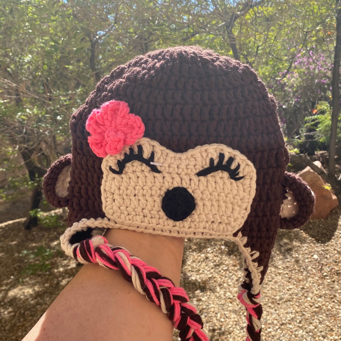 Girl Monkey Beanie Hat