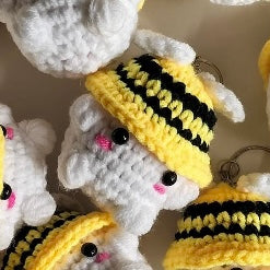 Bumblebee Cap Mushroom Keychain