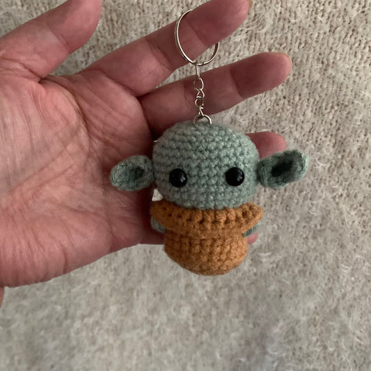 Grogu/Yoda Inspired Green Alien Keychain/Bag Charn