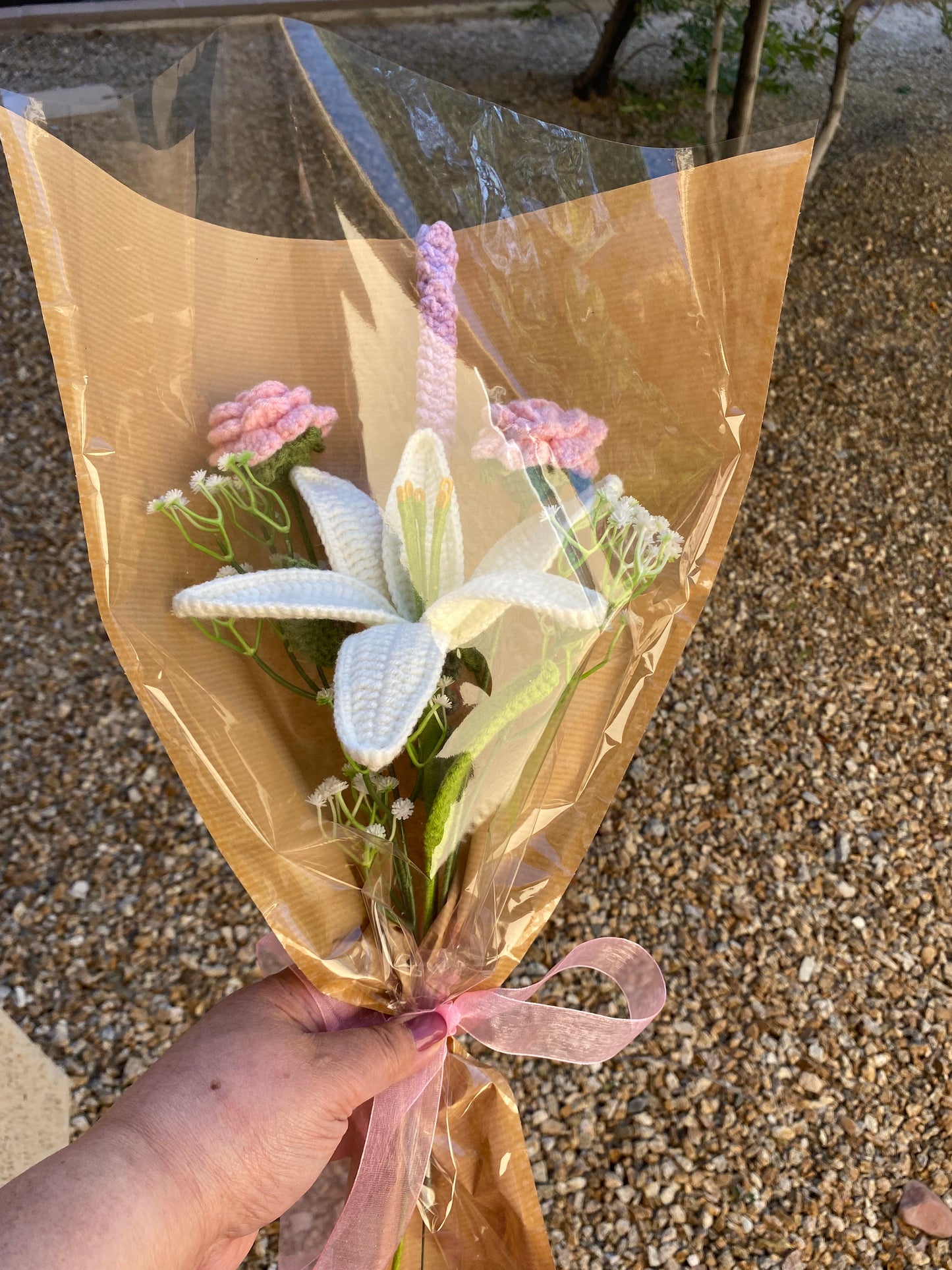 Large Lily, Rose, and Lavender Bouquet