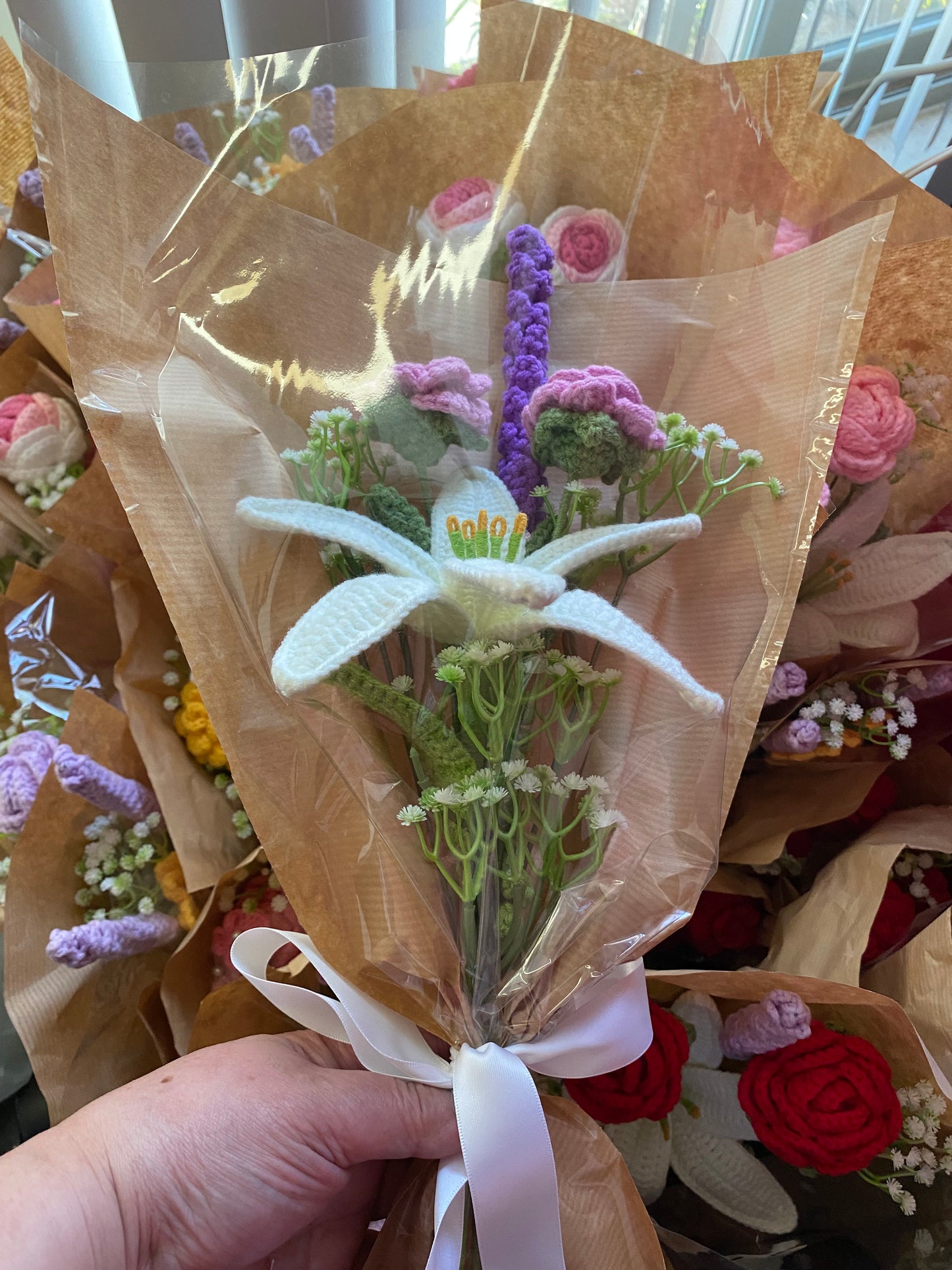 Large Lily, Rose, and Lavender Bouquet