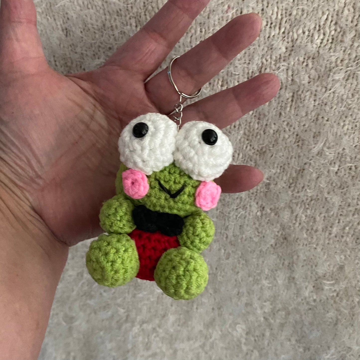 Keroppi Inspired Frog Keychain