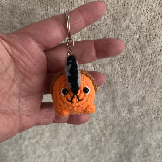 Pochita Inspired Dog with Chainsaw Keychain/Bag Charm