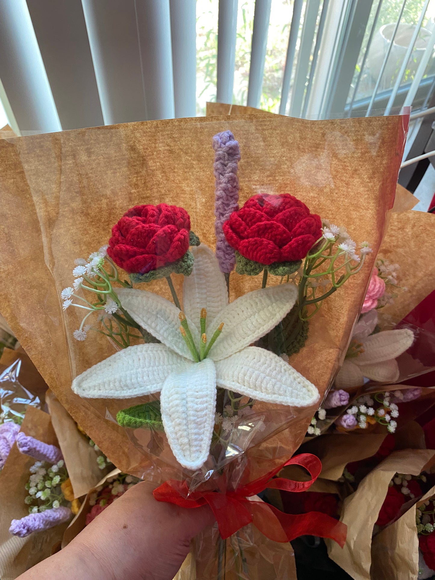 Large Lily, Rose, and Lavender Bouquet