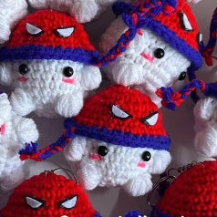 Spider Cap Mushroom Keychain