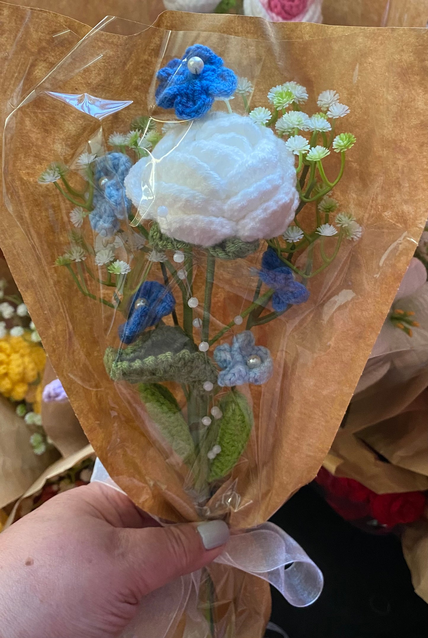 Rose and Forget Me Not Bouquet