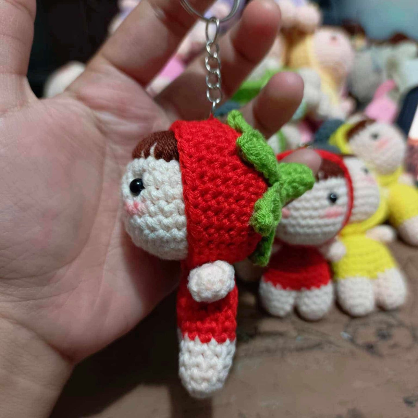 Strawberry Mini Doll Keychain