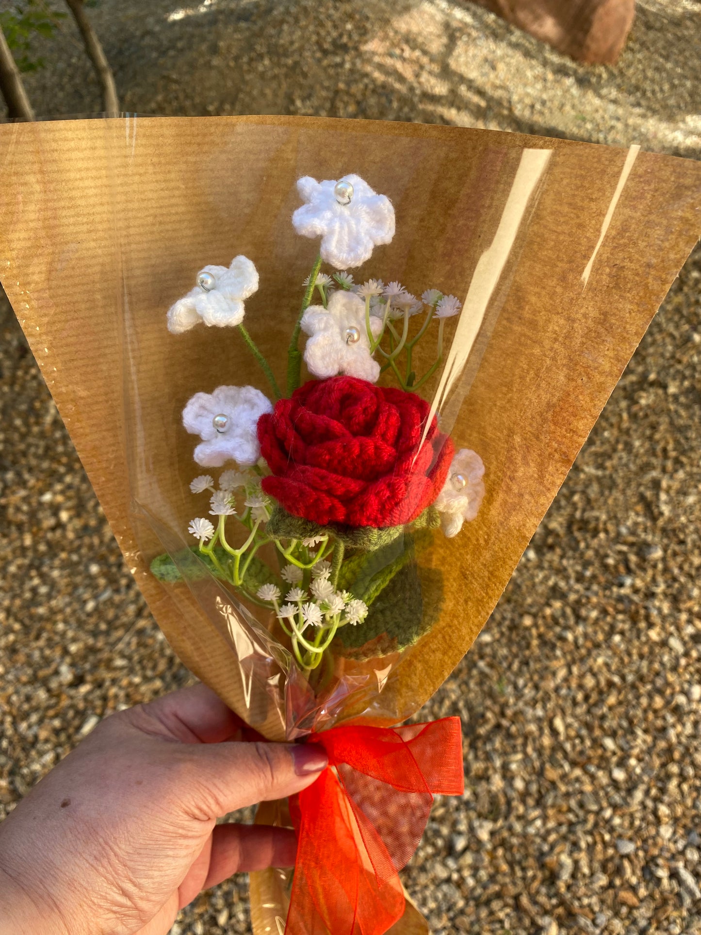 Rose and Forget Me Not Bouquet