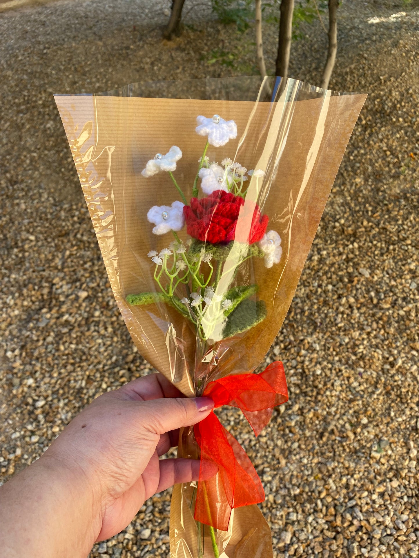 Rose and Forget Me Not Bouquet