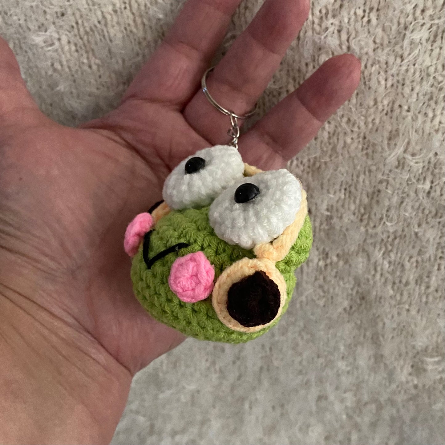 Keroppi Inspired Frog Head Keychain