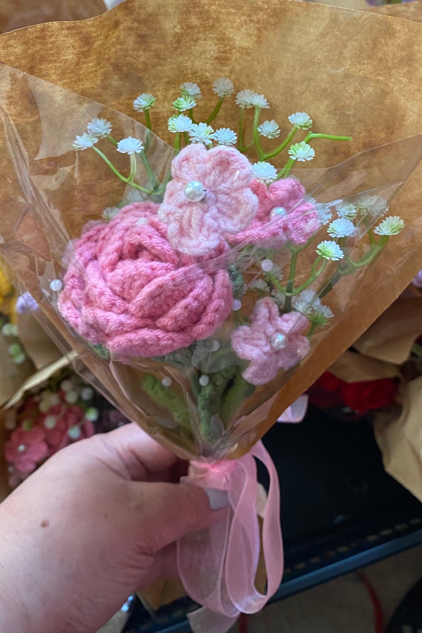 Rose and Forget Me Not Bouquet