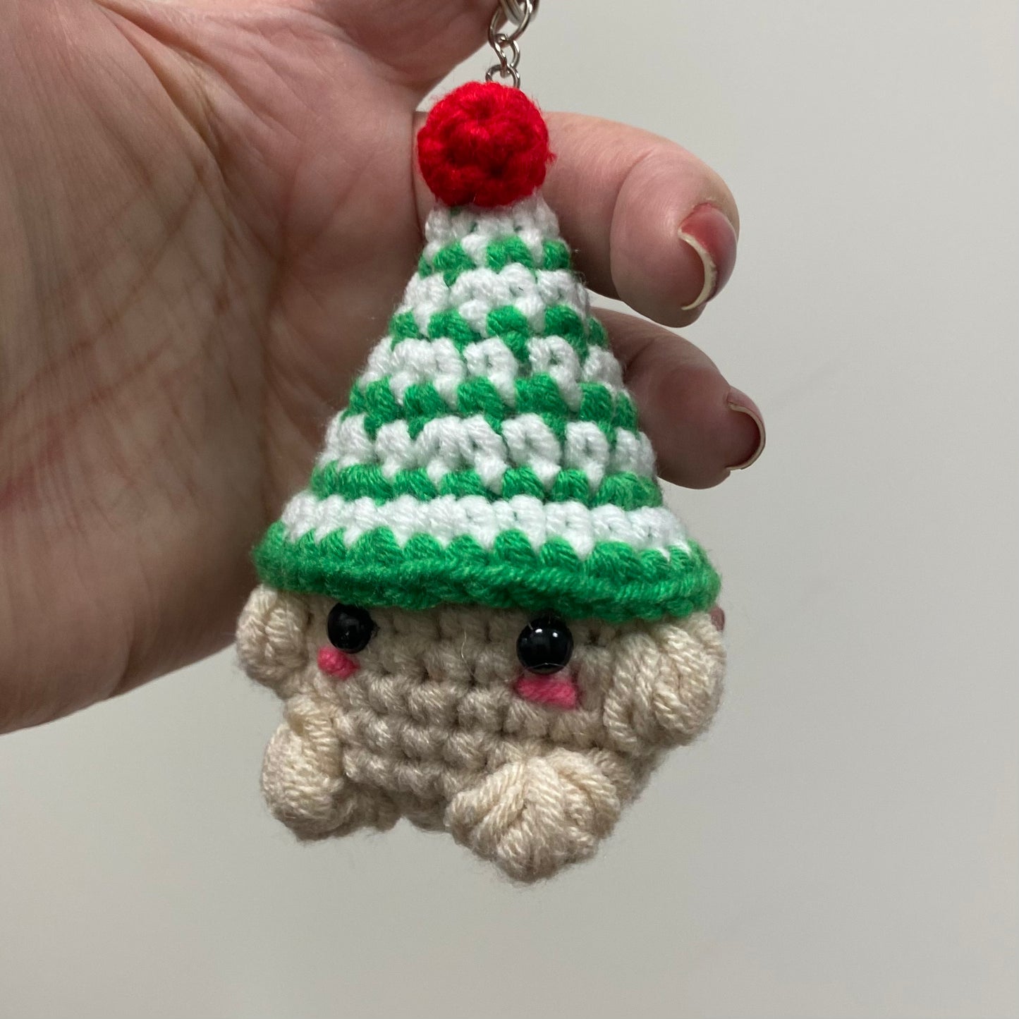 Santa and Elves Cap Mushroom Keychains