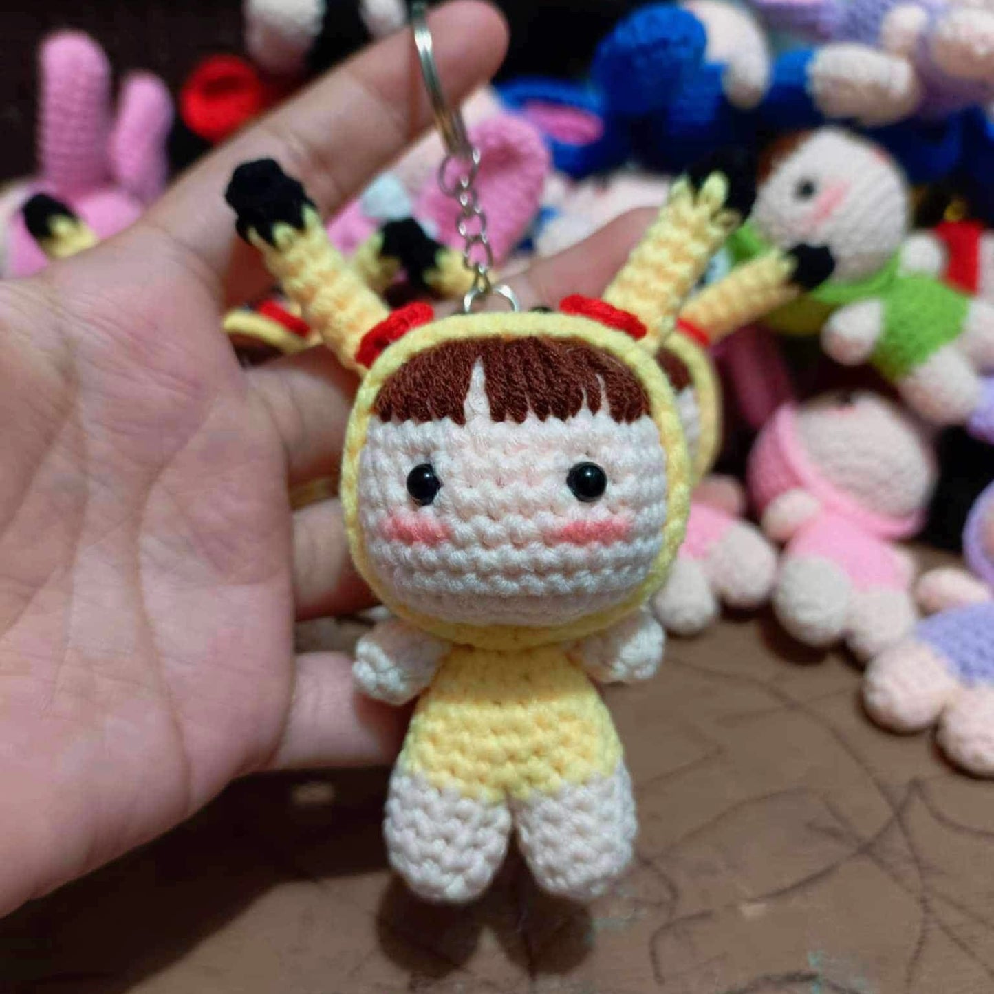 Pikachu Costume Mini Doll Keychain