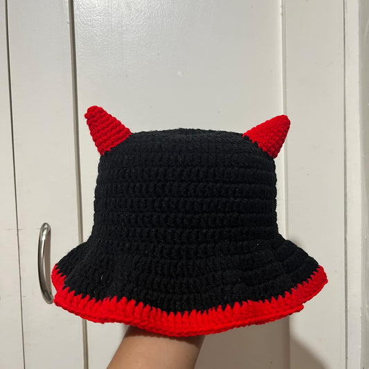 Red Horns Bucket Hat
