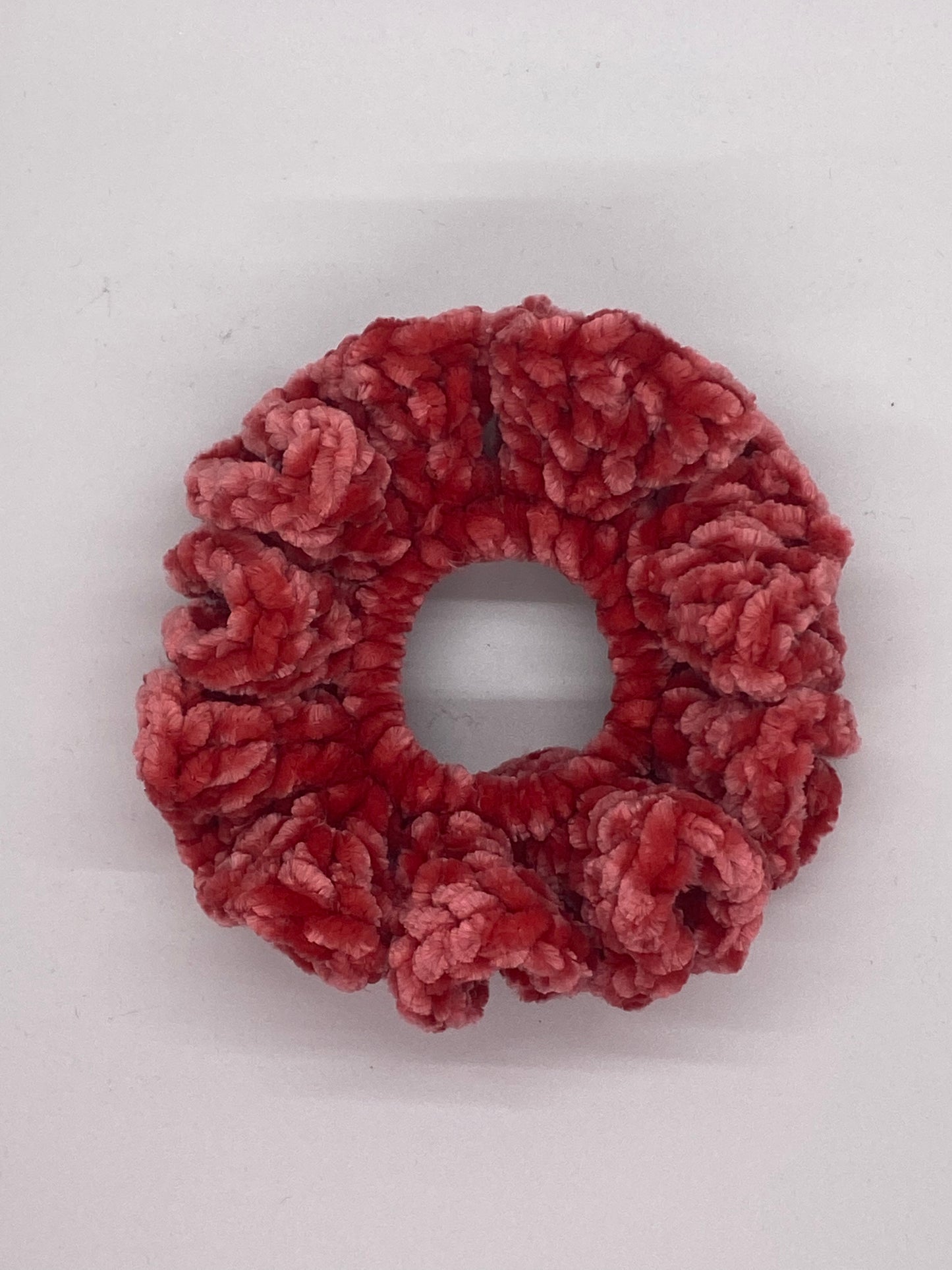 Coral Crochet Scrunchie