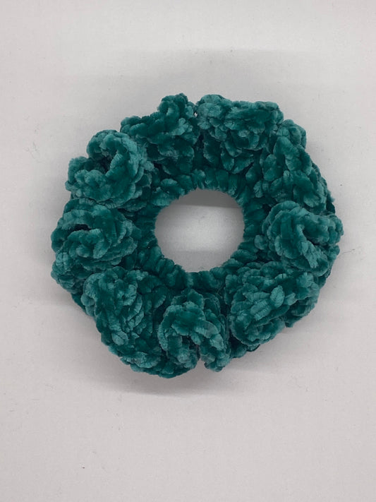 Teal Crochet Scrunchie